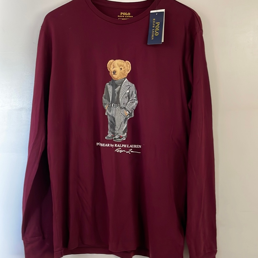 Polo Bear by Ralph Lauren long sleeve, wine color